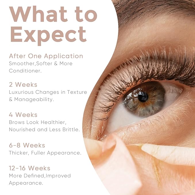 Eyelash Growth Serum, Nutrient Formula Lash Serum Growths Fuller & Longer Looking, Clear Eyebrow Growth Serums With Mascara Tube Natural Formula Vegan & Cruelty-Free