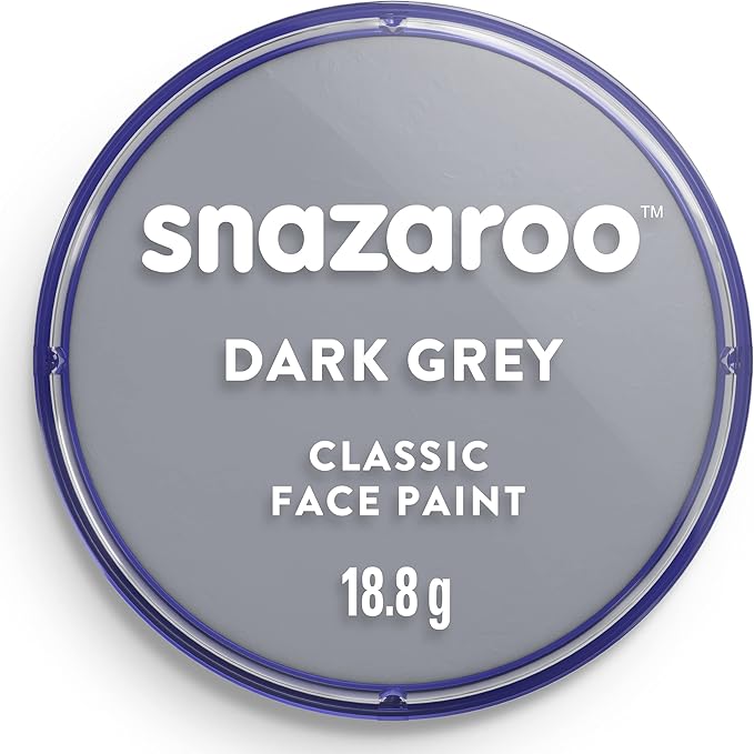 Snazaroo Classic Face and Body Paint, 18.8g (0.66-oz) Pot, Dark Grey