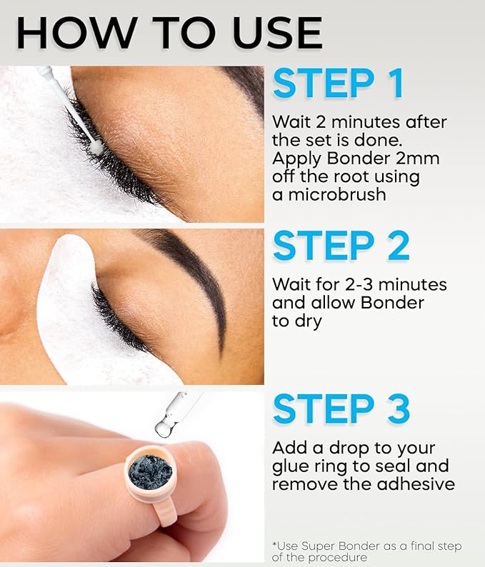 Super Bonder for Lash Extensions by Stacy Lash/Locks Eyelash Glue Fumes/Lash Extension Primer Complement/Lash Bonder for Mink Individual Lashes/Eyelash Extension Supplies