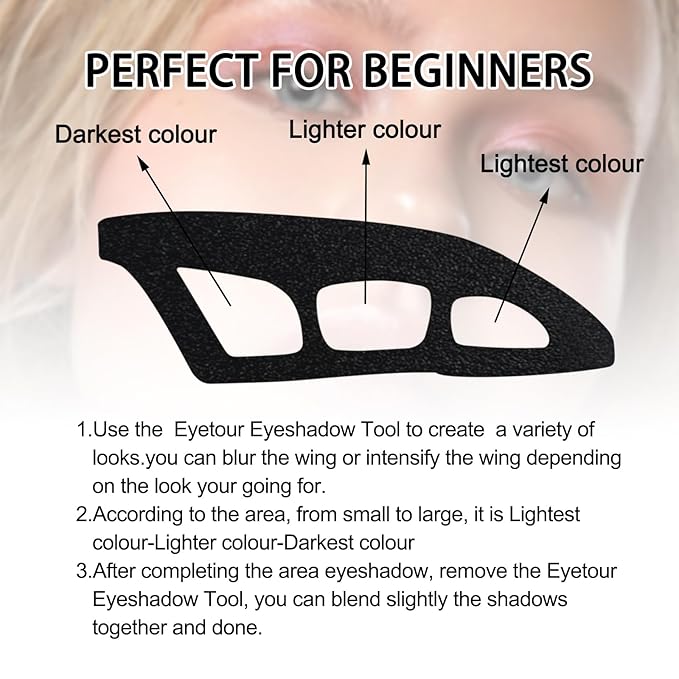 3Pcs Eyetour Eyeshadow Tool Eyeshadow Stencil – 2025 New Eyeliner Template Aid for Women & Beginners,5 Makeup Brushes