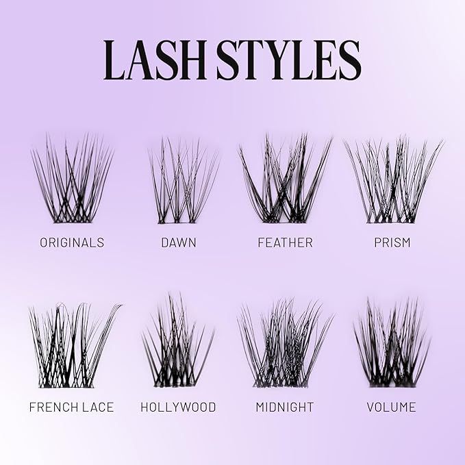 Lilac St - Dawn Natural Faux Eyelash Clusters (12mm) - Dynamic & Fluttery Volume - DIY Lash Extension Wisps - Lightweight & Lifelike - Lasts 10 Days - Women Founded, Cruelty Free, Vegan - 10 Lashes
