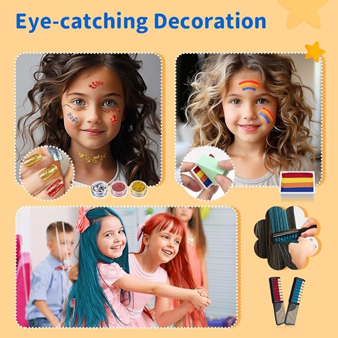Janolia Rainbow Face Paint + 20 Colors Face Painting Kit for Kids, Water Activated Face Paint Kit for Halloween Carnival Easter