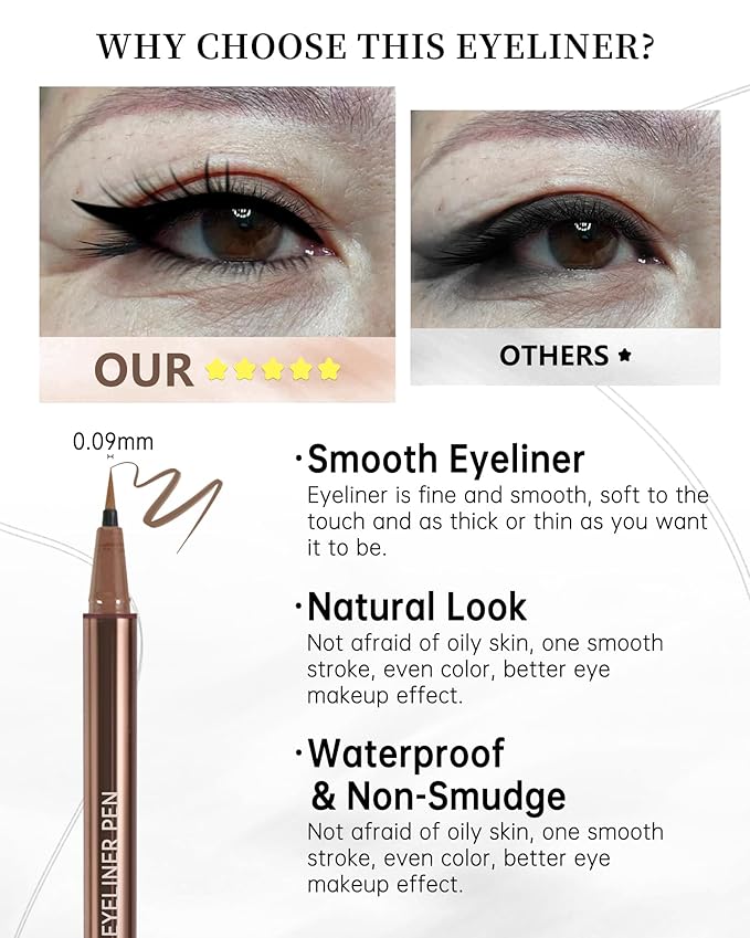 Mascara Eyeliner Pen Kit-2Pcs Longlasting Waterproof Mascara Eye Liner Pencil,Volume and Length Curling rimel de pestañas Liquid Eyeliner,Mother's Day Makeup Gift for Older Women 60 Plus-Set 01