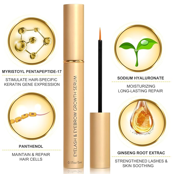 LZM Serum for Eyelash Growth and Thickness, Eyebrow Enhancer, Advanced Formula for Longer, Fuller and Thicker Looking Natural Lashes, 1 Fl Oz