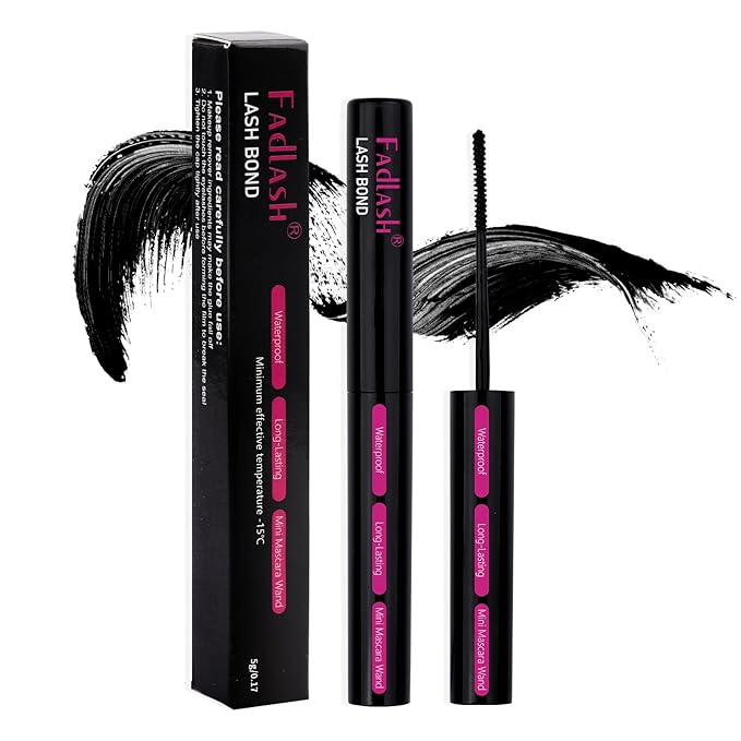 Individual Lash Glue Black Lash Bond DIY Lash Extension Glue Waterproof Cluster Lash Glue Long Lasting 48-72 Hours Eyelash Glue with Mascara Wand Eyelash Extension Glue