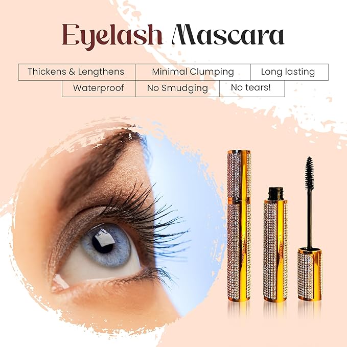 Eyelash Mascara Long Lasting For Long Lashes Mascara Waterproof Washable Curling Volumizing Lengthening Cruelty Free Black