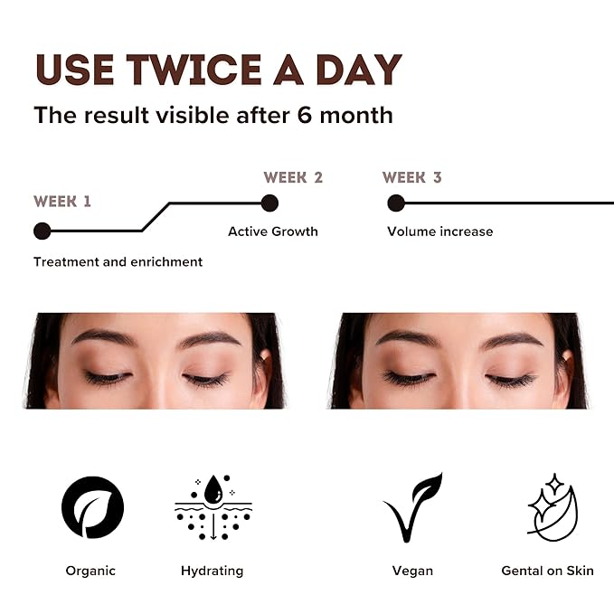 Beauty Wavez Natural Eyelash Growth Serum - Lash Growth Serum with Advanced Formula to Boost Longer Fuller, Thicker Looking Eyelashes and Eyebrows - Vegan & Cruelty-Free Eyebrow Growth Serum, 30ML