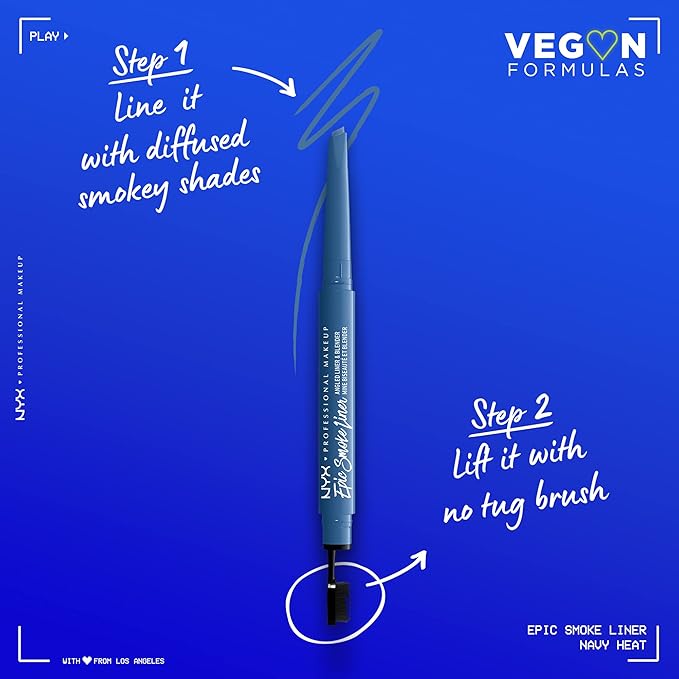 NYX PROFESSIONAL MAKEUP Epic Smoke Liner, Vegan Smokey Eyeliner - Navy Heat (Navy Blue)