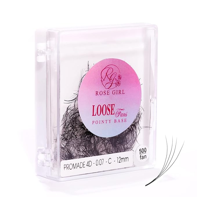 Loose Promade Fans - Natural Look Handmade Volume Eyelashes From 3D To 16D - C CC D DD Curl - False Lashes Extensions - Thickness 0.03~0.1 mm - 8~20 mm Length(4D-0.07-CC (14mm))