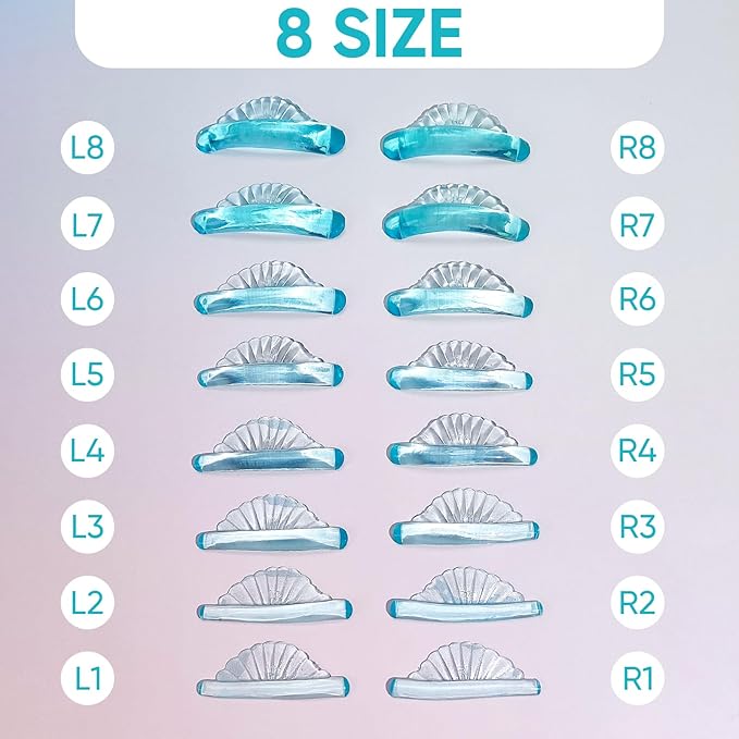 Lash Lift Pads Silicone Eyelash Lift Pads Super Sticky Soft Perfect with Lash Lift Balm Glue Reusable Lash Lifting Pads (Blue)