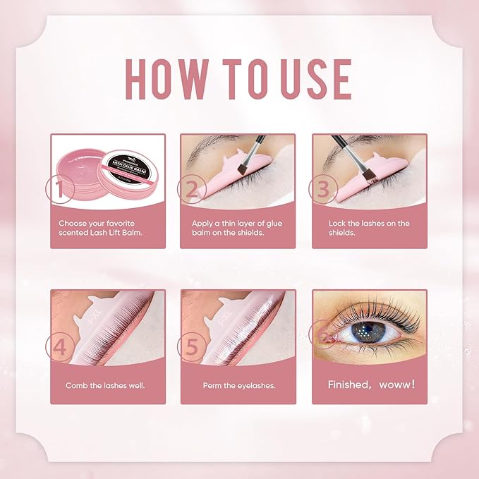 PERMANIA Lash Lift Glue Adhesive, Eyelash Lifting Balm Glue,0.71oz/20g Strong Viscosity and Water Solubility for Eyelash Perm Kit (Rose)