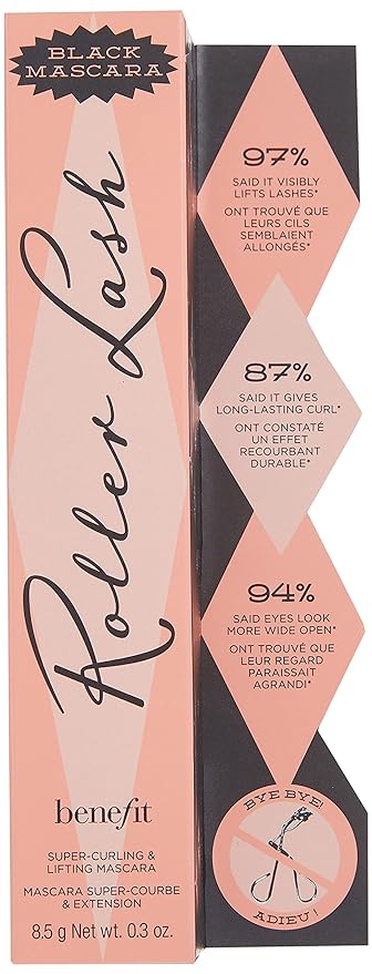 Benefit Cosmetics Roller Lash Super Curling & Lifting Mascara in Black 0.3 oz (Pack of 2)