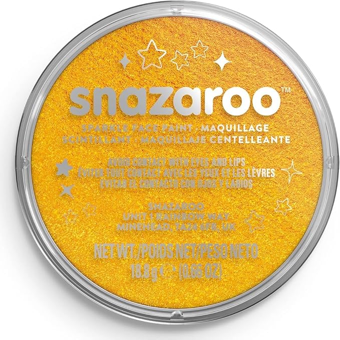 Snazaroo Sparkle Face and Body Paint, 18.8g (0.66-oz) Pot, Sparkle Yellow
