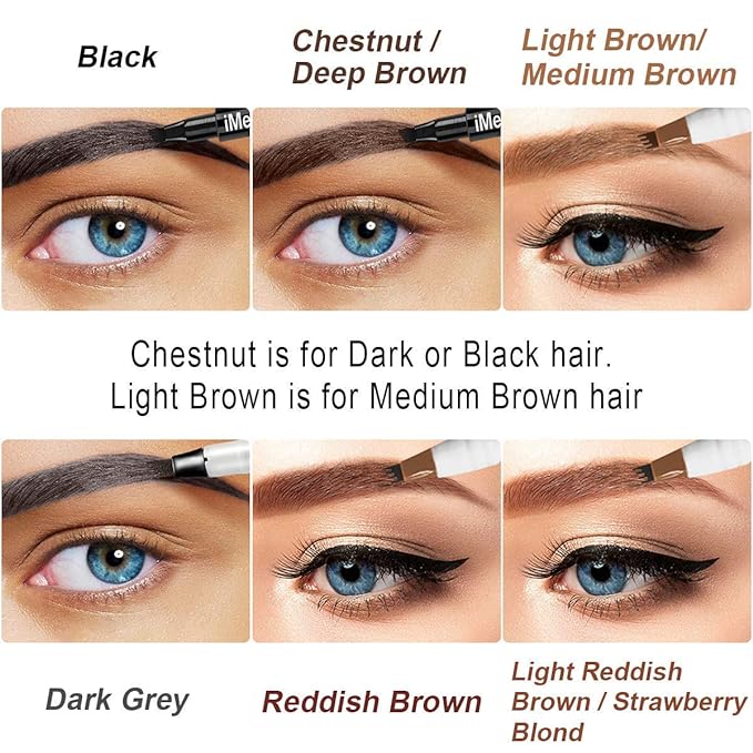 iMethod Eyebrow Pen - iMethod Eyebrow Pencil with a Micro-Fork Tip Applicator Creates Natural Looking Brows Effortlessly and Stays on All Day, Dark Grey