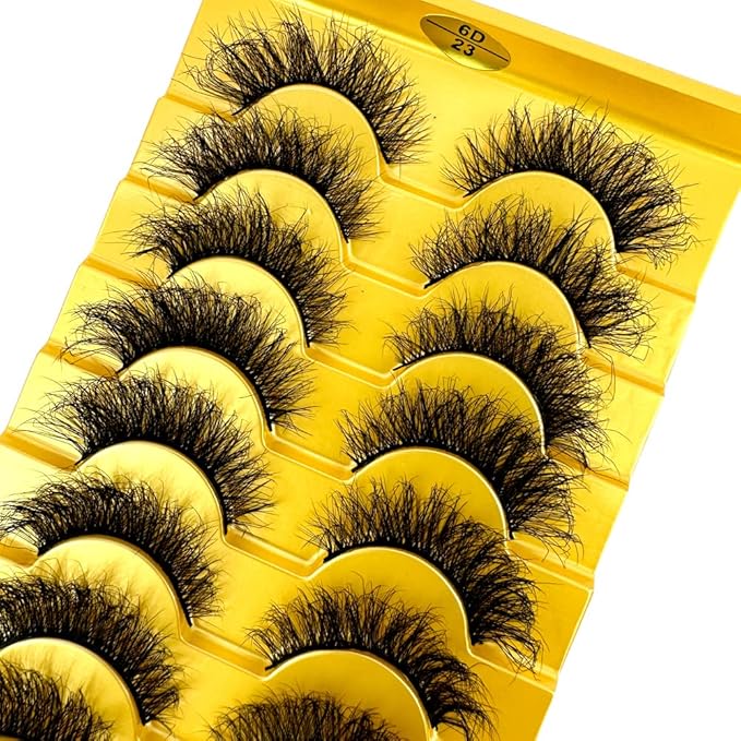 HBZGTLAD Soft Mink Eyelashes 3D Curl Winged End Eye Elongated Fake Lashes Thick Handmade Natural False Eyelash Messy Cross Lash Wholesale (6D23)