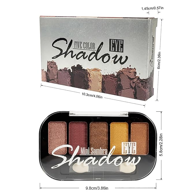 Dusty Rose Neutrals Eyeshadow Palette 5-Color | Highly Pigmented Matte&Shimmer Makeup, All-Day Wear Blendable Compact for Day/Night Looks, Vegan Cruelty-Free, Travel-Friendly Smudge-Proof