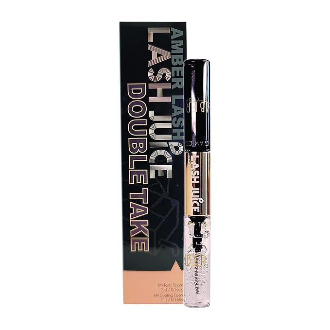 Lash Juice by Amber Lash, 3-in-1 Coating Essence and sealant for Eyelashes with Extensions and or Lift Perm, Protect and Nourish to Promote Healthy Eyelash 10ml / 0.34 fl oz Total(Double Take)