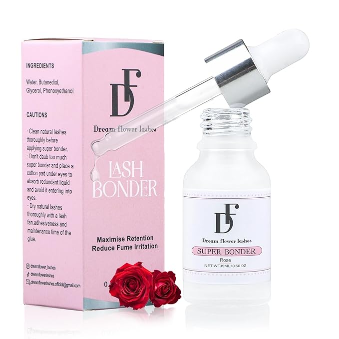 Lash Bonder for Eyelash Extensions Super Bonder for Lashes Extensions Glue Accelerator Adhesive Companion Waterproof Lash Bond Sealant Reduce Fumes 15ml-Pink Rose