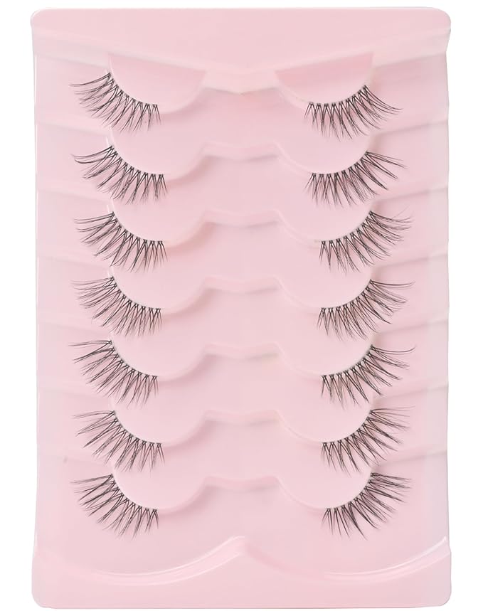 Wispy Half Lashes - Natural Corner Lashes 3/4 False Eyelashes Clear Band W07