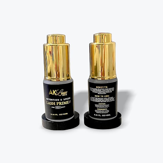 AK Lash Primer | Retention & Speed Pre-Treatment 10ml - Boosts Adhesion, Improves Bond Retention, Ideal for Natural Lashes and Eyelash Extensions, Semi-Permanent Eyelash Extension Supplies