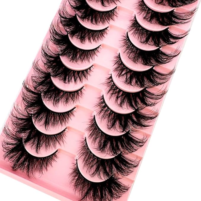 HBZGTLAD Soft Mink Eyelashes 3D Curl Winged End Eye Elongated Fake Lashes Thick Handmade Natural False Eyelash Messy Cross Lash Wholesale (AD-16)