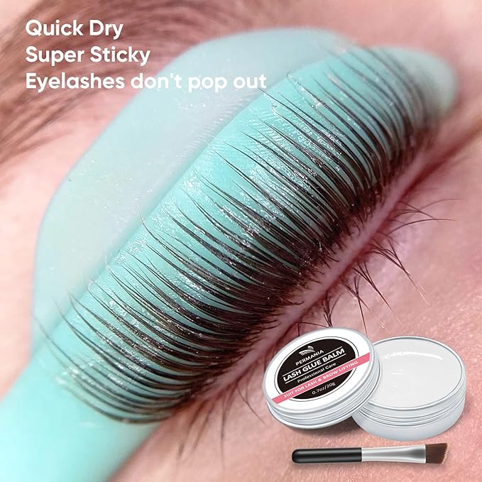 PERMANIA Lash Lift Rod Adhesive, Lift Glue Balm, Soft Fragrance Strong Viscosity and Water Solubility for Lash Perm Kit (White Peach)