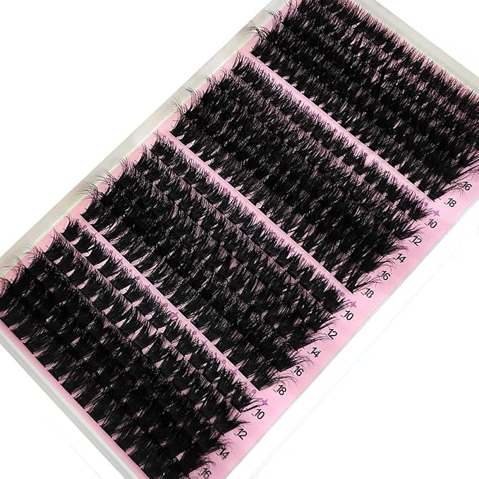 HBZGTLAD Fluffy Cluster Lashes 40D60D80D100D120D Natural Thick Eyelash Clusters D Curl Individual Lashes DIY Eyelashes Extension (80D100D120D160D)