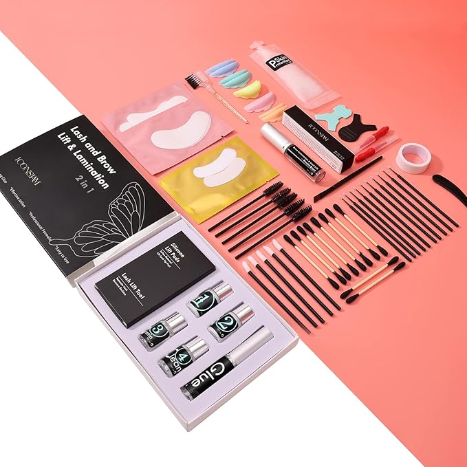 Eyelash Perm Eyebrow Lamination 2 in 1 Kit Easy DIY at Home 5 Minutes Curl Lift Long-Lasting a Month Professional Tool Make Lash and Brow More Volume 6 Weeks (2 1-Lash kit), Black