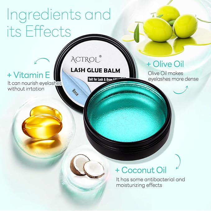 Lash Lift Glue Balm Eyelash Lifting Perm Blue Rose Strong Hold Lash&Brow Perm Glue Balm Brow Adhesive Powerful Sticky Brow Lamination 0.71Oz/20G
