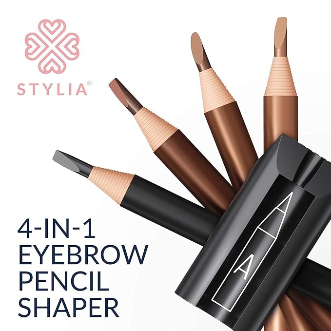 Microblading Supplies 12-PC Waterproof Eyebrow Pencil and 4-in-1 Duckbill-Shape Eyebrow Pencil Sharpener Bundle with Blade For Marking, Filling And Outlining, And Permanent Makeup