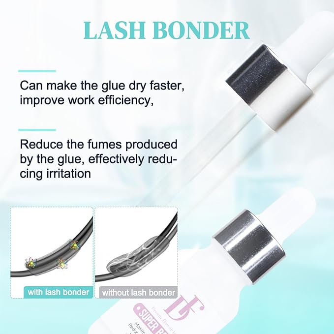 Lash Bonder for Eyelash Extensions Super Bonder for Lash Extensions Glue Accelerator Water Oil Proof Lashes Bond Sealant for Eyelash Extensions 15ml