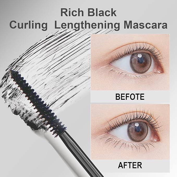 Lash Extension Set: Gentle Mascara Remover + Extreme Lengthening Waterproof Mascara | Sensitive Eyes Safe, Fiber-Free Long Lashes, Effortless Removal