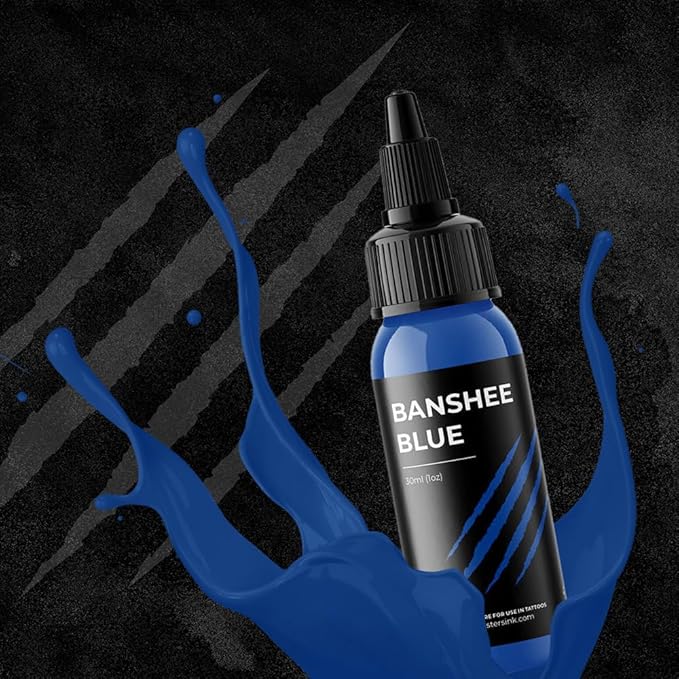 Blue Tattoo Ink by Monsters Ink Tattoo Ink, Banshee Blue 1oz