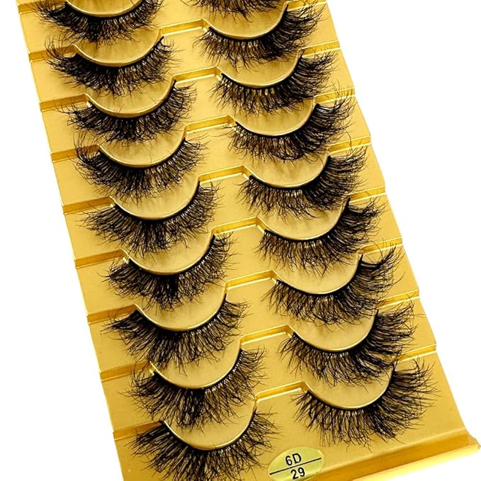 HBZGTLAD Soft Mink Eyelashes 3D Curl Winged End Eye Elongated Fake Lashes Thick Handmade Natural False Eyelash Messy Cross Lash Wholesale (6D29)