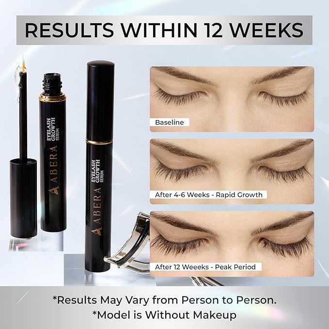 Abera Misan Eyelash Growth Serum (Upgrade Version) - Natural Lash Booster and Lash Enhancer, Regenerating and Nourishing Lashes Longer and Thicker (3. Set of 3 with Gift)