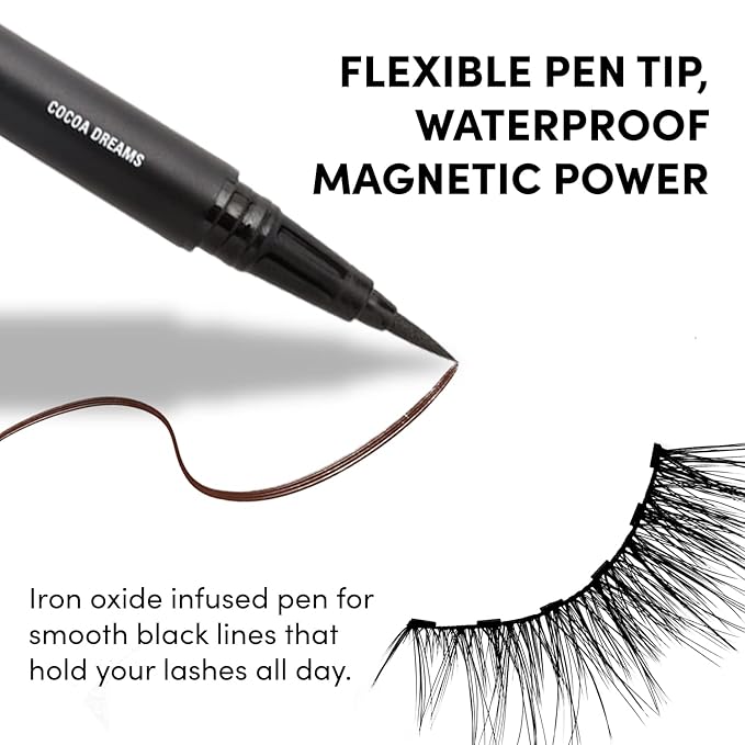 Glamnetic Magnetic Felt Tip Eyeliner - Cocoa Dreams | Soo Future! Brown Waterproof Liquid Liner Pen for Magnetic Eyelashes, Sweatproof, Paraben-Free