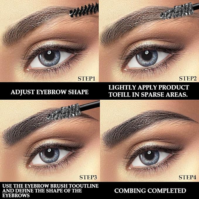 Tinted Thickening Brow Mascara,Brow Fast Sculpt,Waterproof, Transfer-proof, Brush to Fill in Eyebrows and Cover Gray Hairs - Cruelty Free (2pcs 07 Espresso &09 transparent)