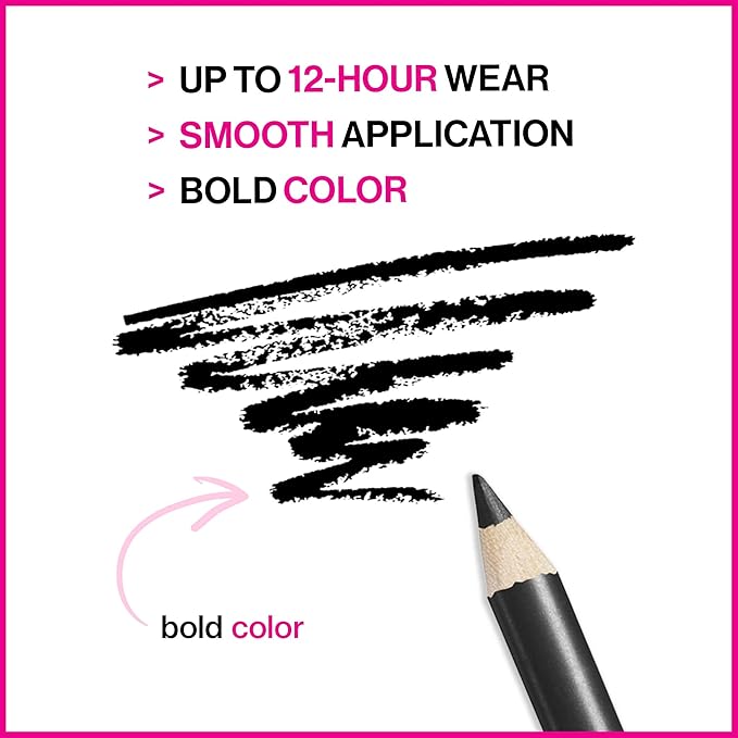 wet n wild Color Icon Kohl Eyeliner Pencil - Rich Hyper-Pigmented Color, Smooth Creamy Application, Long-Wearing Versatility, Matte Finish, Cruelty-Free & Vegan - Baby's Got Black (Pack of 2)
