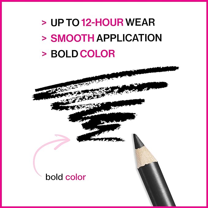 wet n wild Color Icon Kohl Eyeliner Pencil, Rich Hyper-Pigmented Color, Smooth Creamy Application, Long-Wearing Matte Finish Versatility, Cruelty-Free - Baby's Got Black(Packaged)