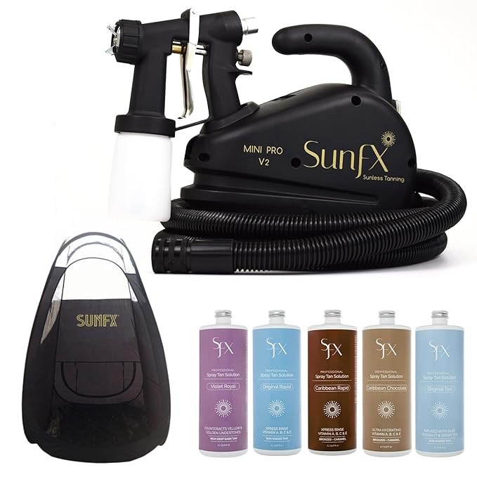 SunFX Pro Mini V2 Professional HVLP Sunless Tanning System | Professional Pop Up Sunless Tanning Booth