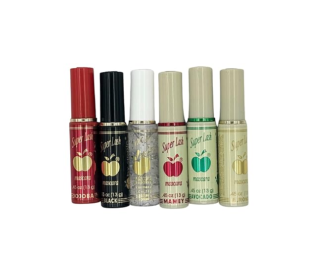 By Apple Super Lash Mascara Bundle Mexican Mascara Bold and Durable Eye Makeup, Lengthens Lashes, Boosts Organic Growth, Enhances Volume - Pack of 5 Black and 1 Clear