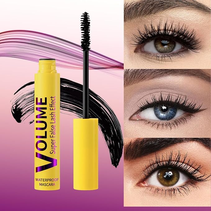 Bubble Mascara - anti-smudge, thick and long formula, anti-clumping, create thick and long eyelashes, enhance natural makeup effect, can be applied in layers to enhance curl (2 packs)