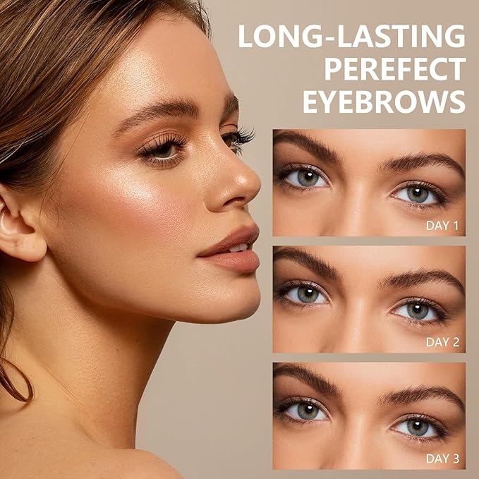 Qiciy Tattoo Eyebrow Gel Easy Peel Off, Peel Off Eyebrow Tint, Easy Peel off Eyebrow Gel, Peel Off Eyebrow Tint, Waterproof & Sweatproof for All Skin Types (#2 Yellowish Brown)