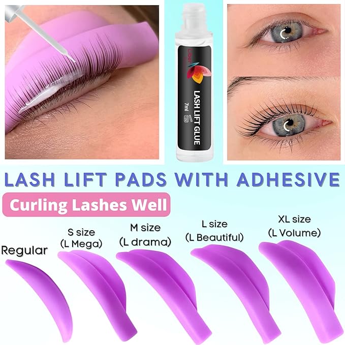 Eyelash Lift and Eyebrow Lamination 2 in 1 Kit Easy DIY 5 Minutes Curl Eyelash Lift Long-Lasting a Month Professional Make Lash and Brow More Volume 6 Weeks