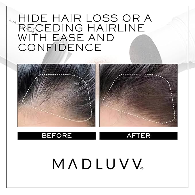 MADLUVV Brow Stamp Refill* - Color Stamp for Brows & Root Touch Up for Women & Men, Instantly Conceal Hair Loss, Grey Hair, Thinning Hair with Stain-Proof/Smudge-Proof Powder Formula (Auburn)