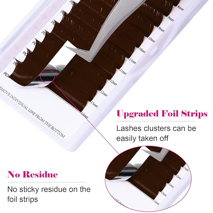 Volume Eyelash Extensions Brown Lash Extensions 0.07 C/D Curl 8-14mm Mix Easy Fan Volume Lashes 3D-20D Lash Self Fanning Automatic Blooming Flower Eyelashes Extension by FADVAN (Brown 0.07-C, 8-14mm)