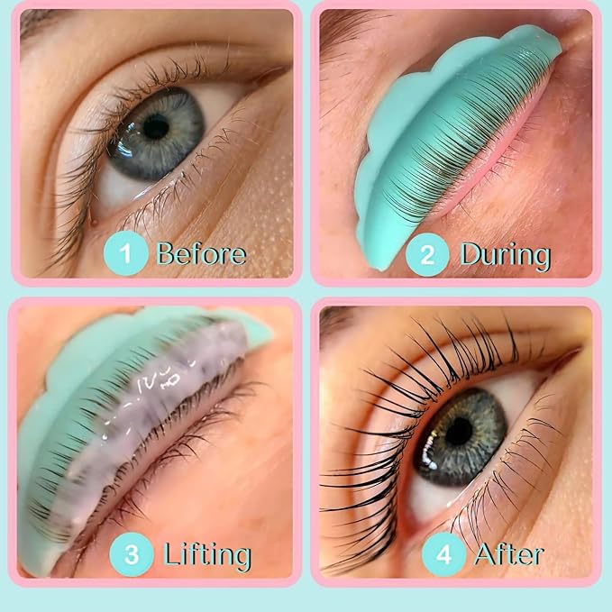Lash Lift Pads,DIY Eyelash Lift Pads,Eyealsh Perm Rods,Lash Lifting at Home 10 Pcs Eyelash Curler Pads 5 Size SMM1M2L Reusable Soft Silicone Shields (Green-Lift Pads(5pair))