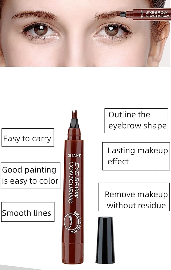 Eyebrow Pencil - Eyebrow Microblading Pen - Eye Makeup Eyebrow Pen Micro 4 Point Brow Pen Lift Long-Lasting Waterproof Natural Eyebrow Hair , Eyebrow Makeup, and Smudge-proof