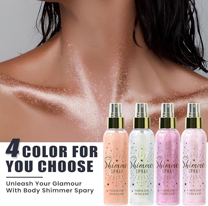 Glitter Spray for Hair, Body & Clothes - Quick-Drying Waterproof Body Shimmer Spray for Stage Makeup, Festivals & Raves - 3.72fl Oz (Purple)