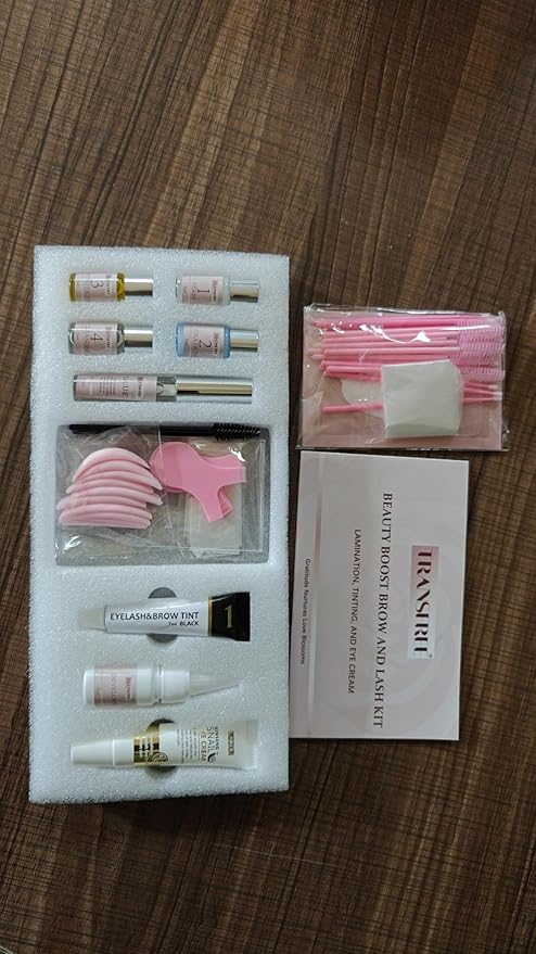 Eyelash Lift Kit and Brow Lamination DIY Lash Perm Tool Kit, Laminado de Cejas Kit Profesional, Natural Curled and Black Lashes